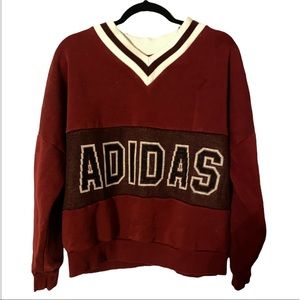 Vintage Adidas Crewneck Sweatshirt Maroon